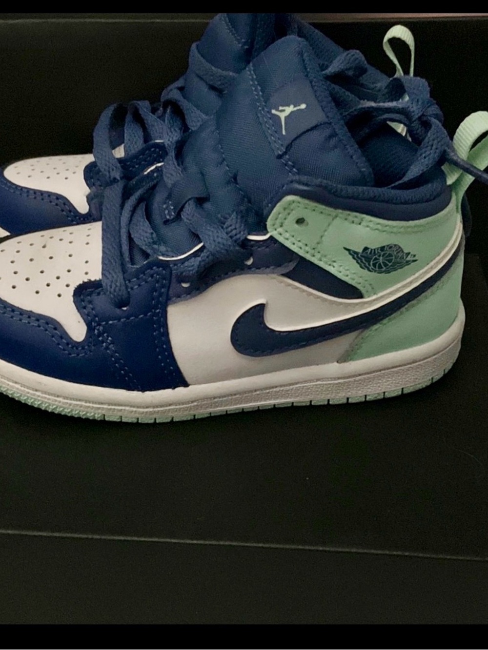 Nike Jordan 1 Mid Blue and Mint Sneakers Toddler 8